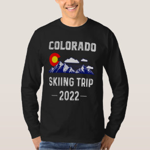 Colorado Ski Trip 2022 Denver Map Flag Co Souve T-Shirt