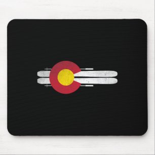 Colorado Skifahren Shirt Colorado Flag Skis Mens W Mousepad