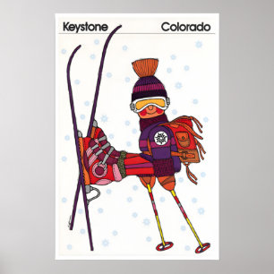 Colorado-Skiplakat Skifahren Sport Retro-Kunst Poster