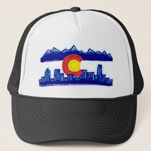 Colorado-Skylinehut Truckerkappe (Vorderseite)