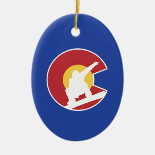Colorado Snowboard Keramik Ornament