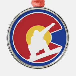 Colorado Snowboard Ornament Aus Metall