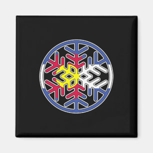 Colorado Snowboarden Rocky Mountains Snowflake Sk Magnet