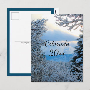 Colorado Snowy Mountains Gerahmt von Pine Trees Postkarte