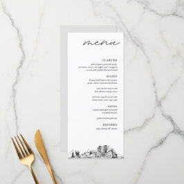 Colorado Spring Skyline Modernes Menü für Hochzeit Menükarte
