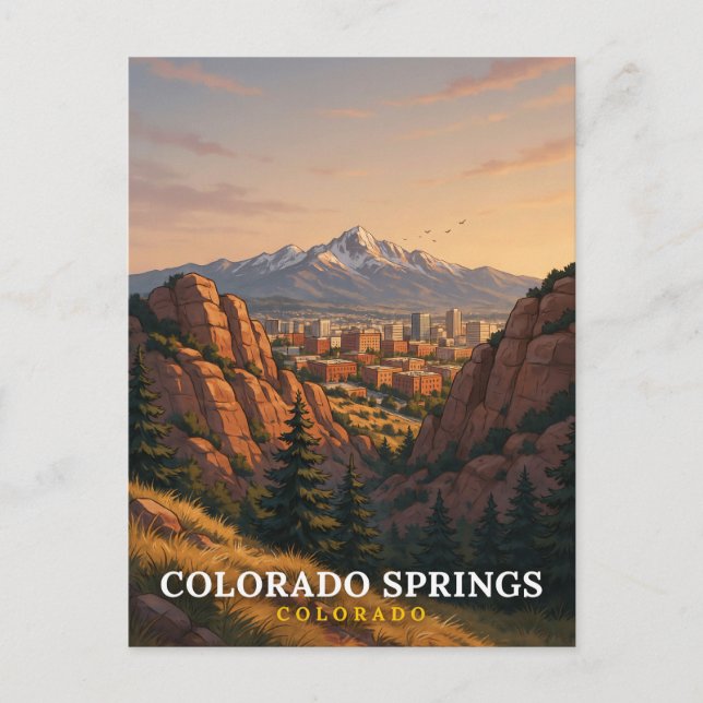 Colorado Springs Berghimmel Kunst Postkarte (Vorderseite)