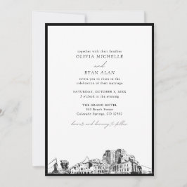 Colorado Springs Black & White Wedding Einladung