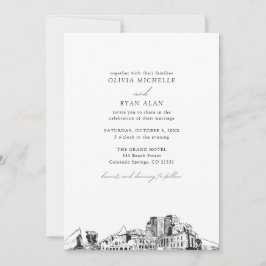 Colorado Springs Black & White Wedding Einladung