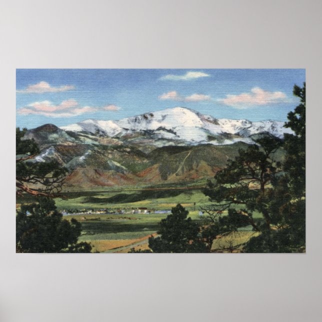 Colorado Springs, CO - Pikes Peak Poster (Vorne)