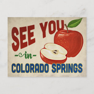 Colorado Springs Colorado Apfel - Vintage Reise Postkarte