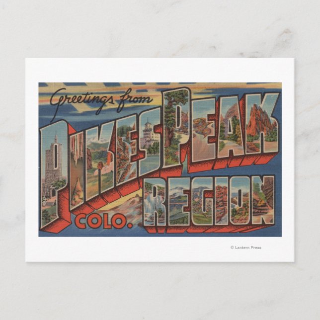 Colorado Springs, Colorado - Pikes Peak Postkarte (Vorderseite)