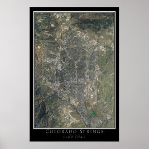 Colorado Springs Colorado Satellite Poster Karte