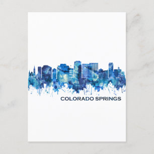 Colorado Springs Colorado Skyline Blue Einladungspostkarte