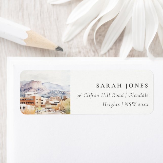 Colorado Springs, Colorado Watercolor Address (Insitu)