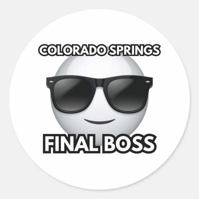 Colorado Springs Final Boss Cool Emoji Sticker (Vorderseite)