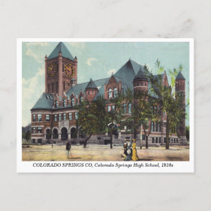 Colorado Springs High School 1910 Vintage Postkart Feiertagspostkarte