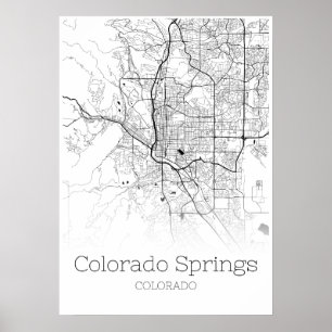 Colorado Springs Map - Colorado - City Map Poster