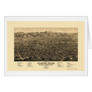 Colorado Springs, panoramische Karte Co - 1882