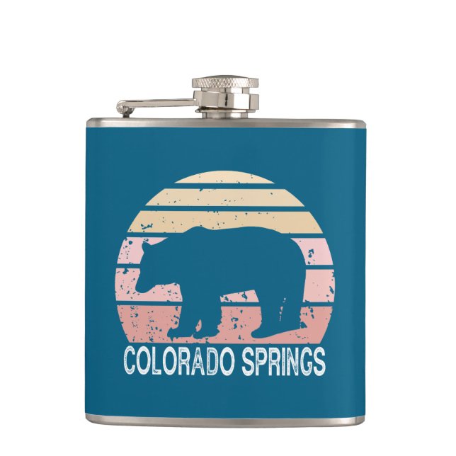 Colorado Springs Retro Bär Flachmann (Vorderseite)