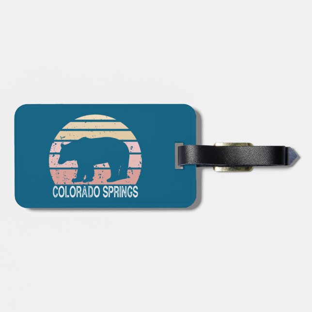 Colorado Springs Retro Bär Gepäckanhänger (Rückseite horizontal)