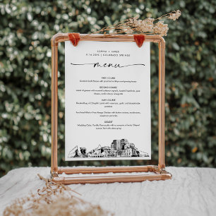 Colorado Springs Skyline Wedding Dinner Menu 12x18
