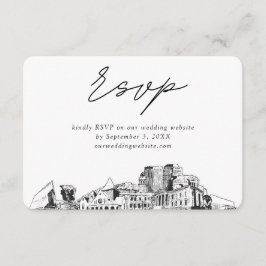 Colorado Springs Wedding Minimalistisch Sketch UAW Begleitkarte
