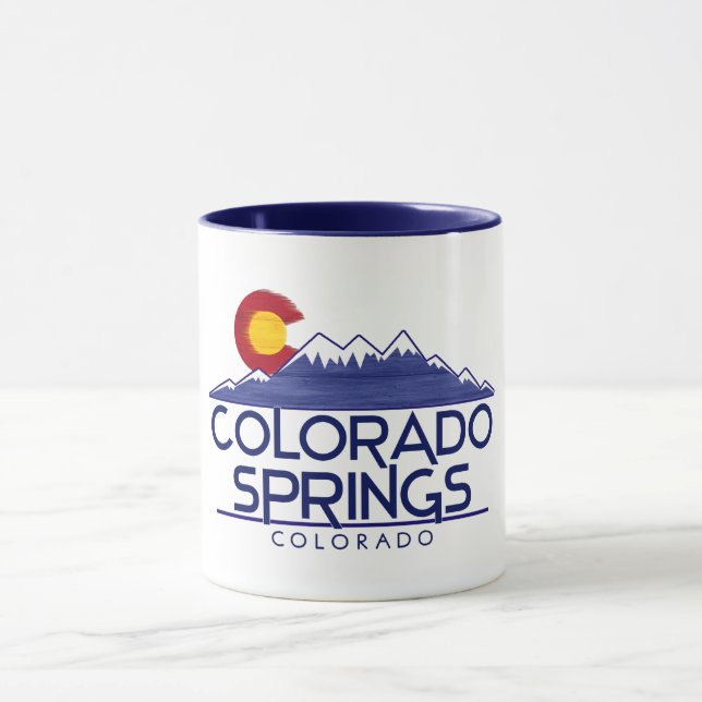 Colorado Springs wood mountains mug Tasse (Zentrum)