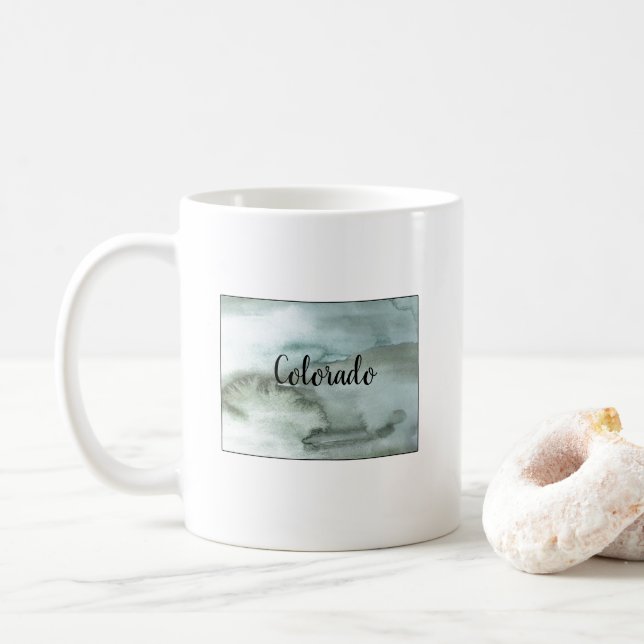 Colorado Staat Illustration Kaffeetasse (Mit Donut)