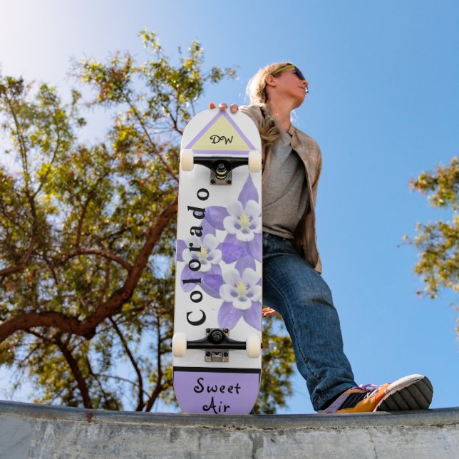 Colorado Staat Skateboard mit Blume Columbine (Außenbereich 1)
