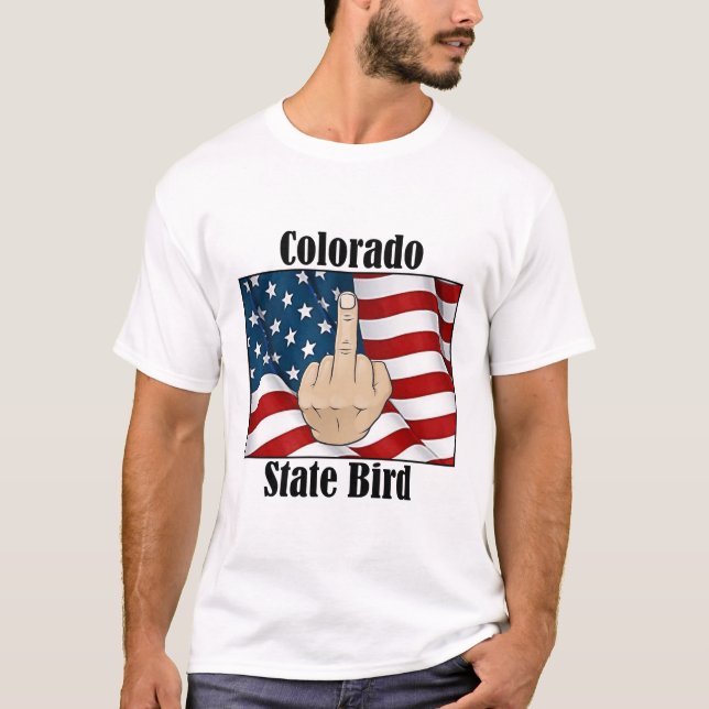 Colorado Staat Vogel T - Shirt Mittelfinger (Vorderseite)