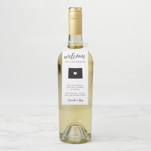 Colorado Staat Wedding Welcome Gefallen Flaschenanhänger