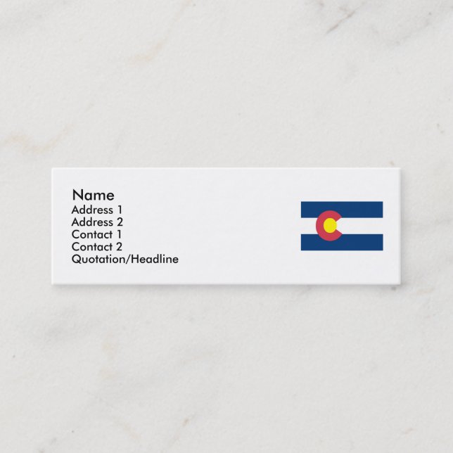 Colorado-Staats-Flagge Mini Visitenkarte (Vorderseite)
