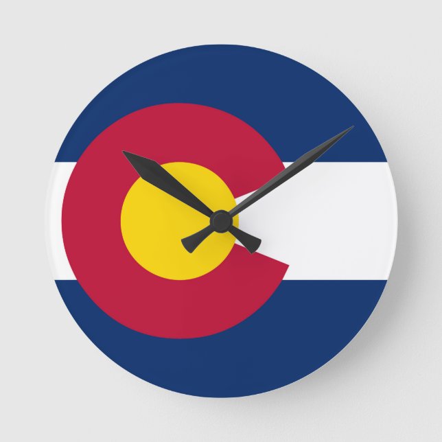 Colorado-Staats-Flagge Runde Wanduhr (Vorderseite)
