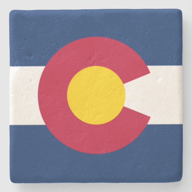 Colorado-Staats-Flagge Steinuntersetzer (Vorderseite)