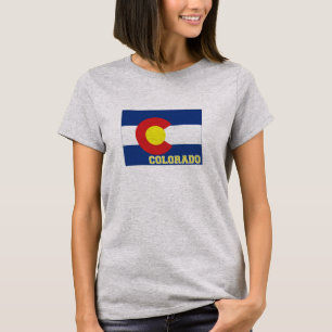 Colorado-Staats-Flaggen-und Karten-Frauen T-Shirt