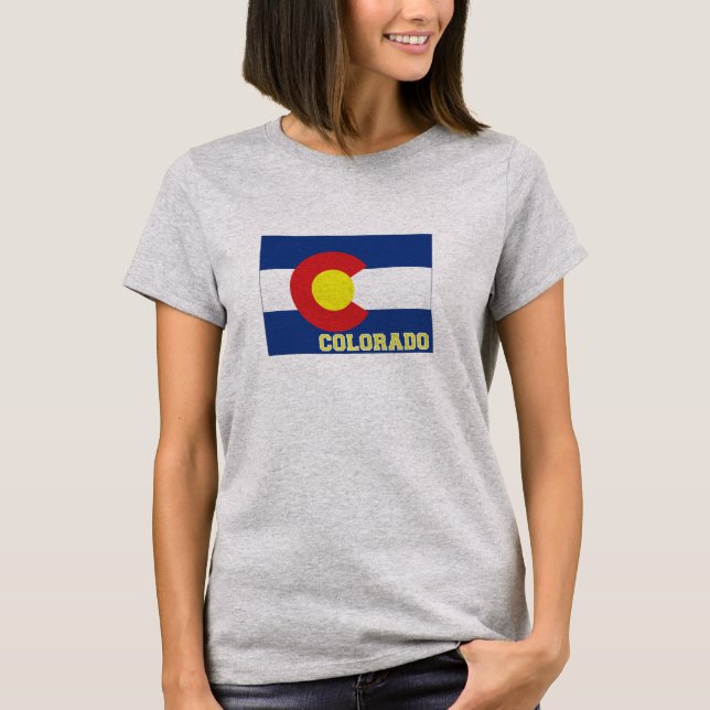 Colorado-Staats-Flaggen-und Karten-Frauen T-Shirt (Vorderseite)
