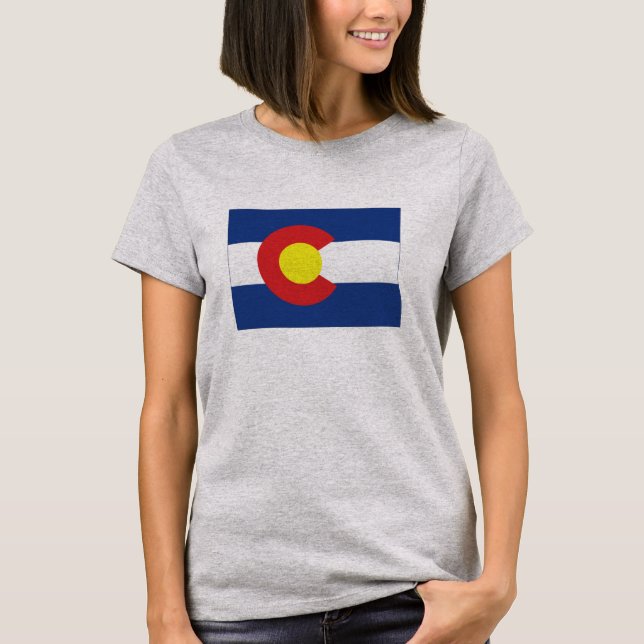 Colorado-Staats-Flaggen- und Kartendamen T-Shirt (Vorderseite)
