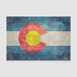 Colorado-Staatsflagge mit Vintagem retro grungy Seidenpapier
