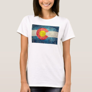 Colorado-Staatsflagge mit Vintagem retro grungy T-Shirt