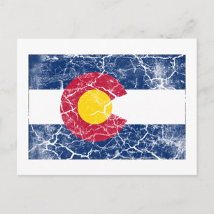 Colorado Staatsflagge Vintage Postkarte