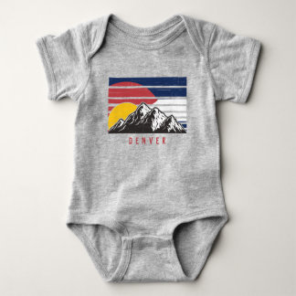 Colorado State Flag Custom City Name Mountains Baby Strampler