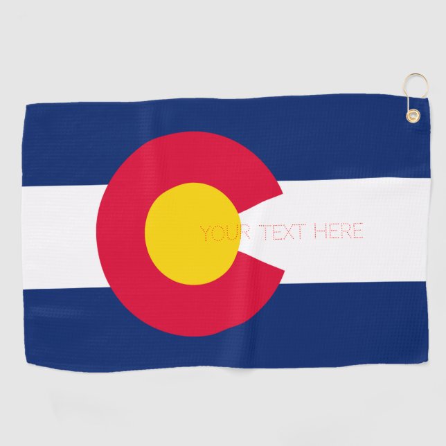 Colorado State Flag Design Your Text on  Golfhandtuch (Horizontal)