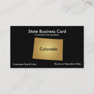 Colorado State Geschäftskarte Metallic Gold Visitenkarte