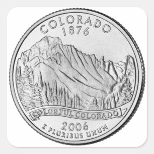 Colorado State Quarter-Münze Quadratischer Aufkleber