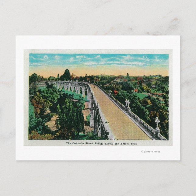 Colorado Street Bridge über das Arroyo Seco Postkarte (Vorderseite)