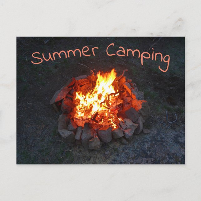 Colorado Summer Camp Fire Postkarte (Vorderseite)