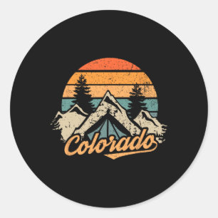 Colorado Tee - Retro Vintage Berge Natur Wandern Runder Aufkleber