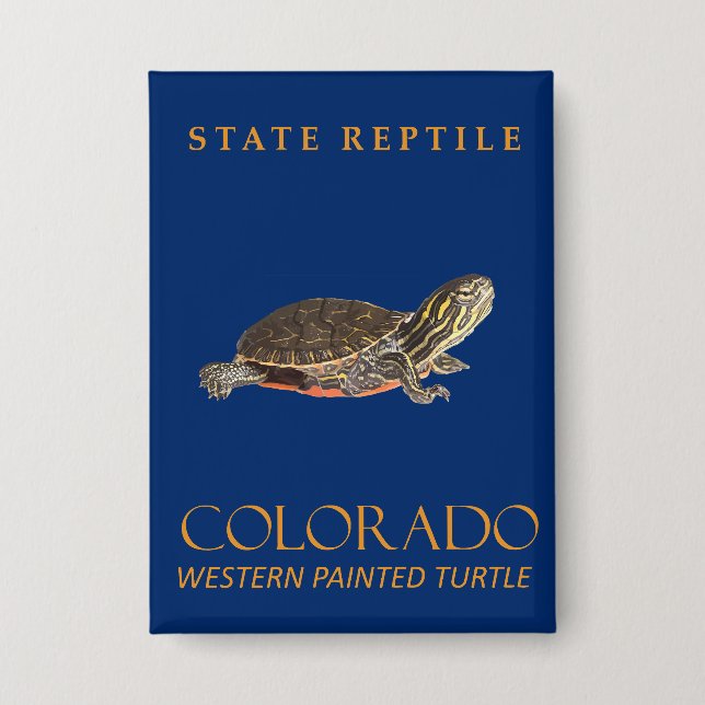 Colorado-Territorium Baby Western Painted Turtle Button (Vorderseite)