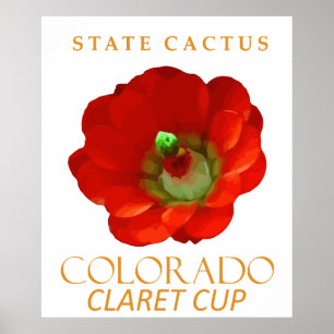 Colorado-Territorium-Kaktus Der Kelchbecherkaktus Poster