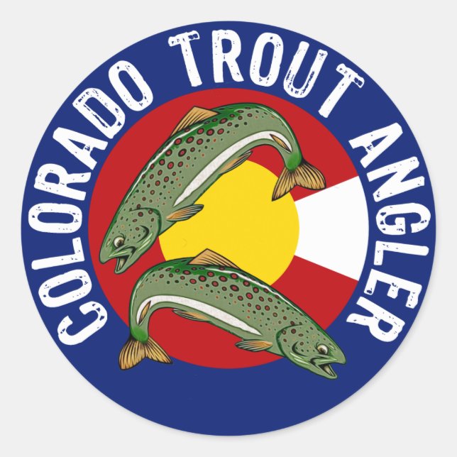 Colorado Trout Angler Runder Aufkleber (Vorderseite)